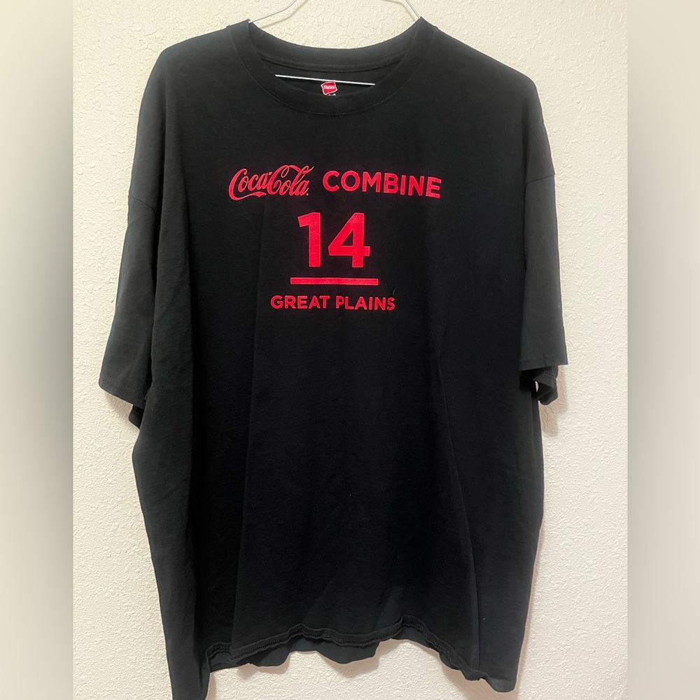 Hanes Black Coca Cola Tee with Red Print